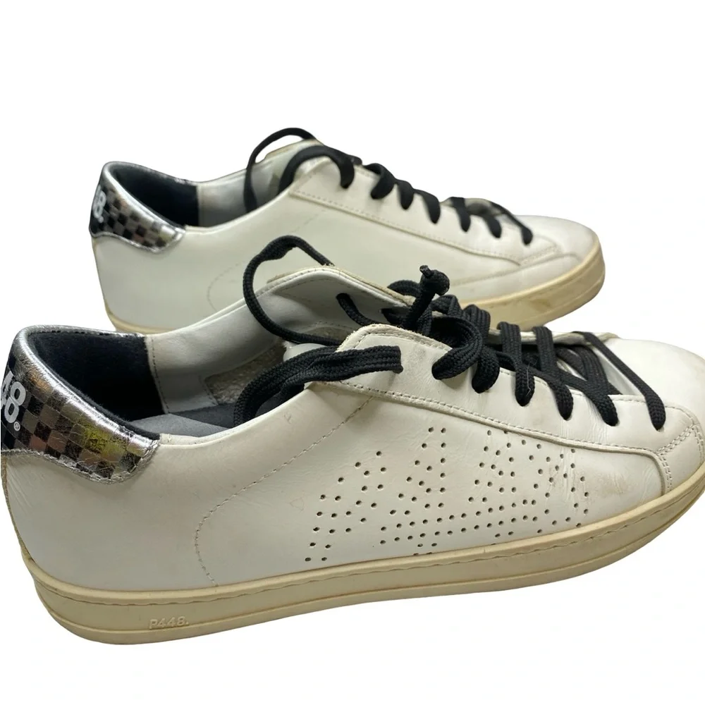 P448 Men's White and Black Sneakers
